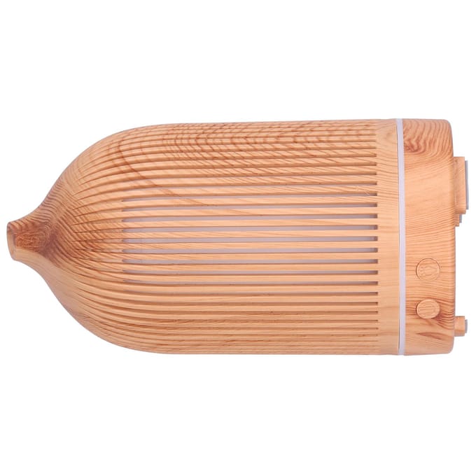 200ml Mini Holle Luchtbevochtiger met Nachtlampje USB-voeding Aroma Diffuser 5V Lichte Houtnerf beige