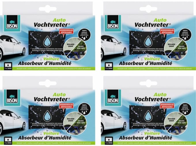 Bison - Vochtvreter Auto - 4 x 300 gr - Voordeelverpakking