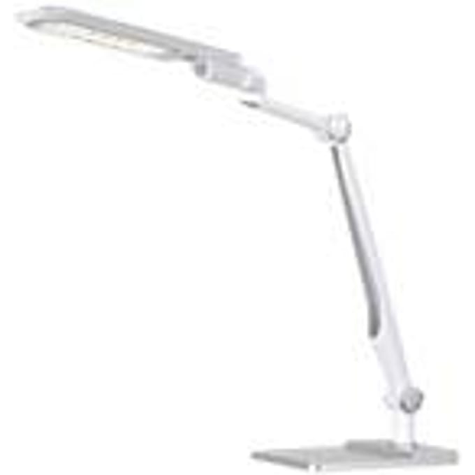 Ledbureaulamp Multiflex, traploos dimbaar, 3 kleurtemperatuur-trappen, met voet en klem, zilver