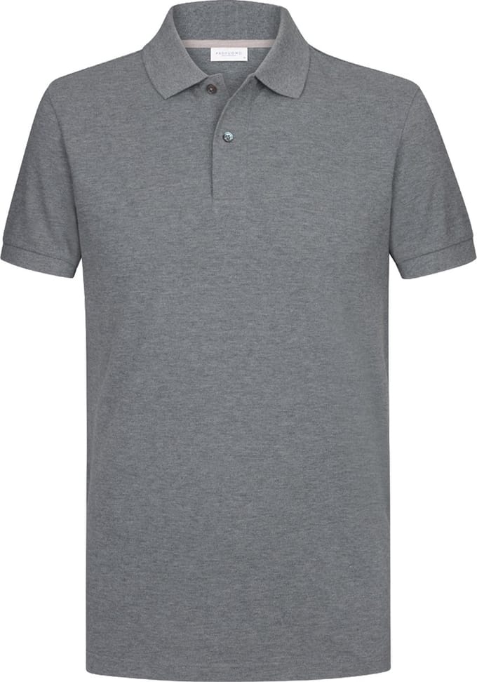 Profuomo Piqué Poloshirt Melange Grijs - Maat XL - Heren