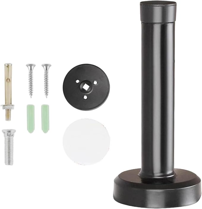 Deurstopper - Deurvanger - Bescherming deur - Stille montage - 25 cm - Zwart