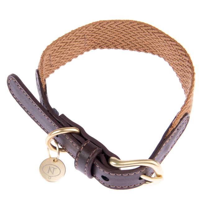 Halsband Nomad Tales Bloom, caramel - Maat M: 40 - 46 cm Halsomvang, B 32 mm