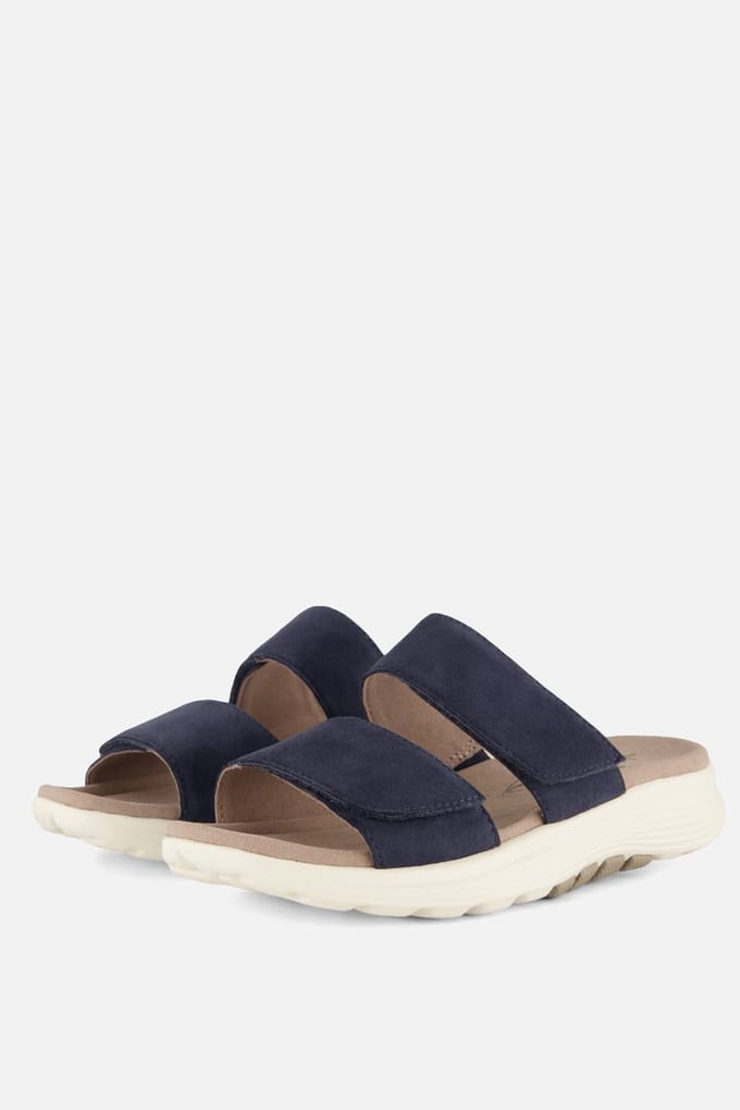 Gabor Rollingsoft Slippers blauw Suède - Maat 8,5