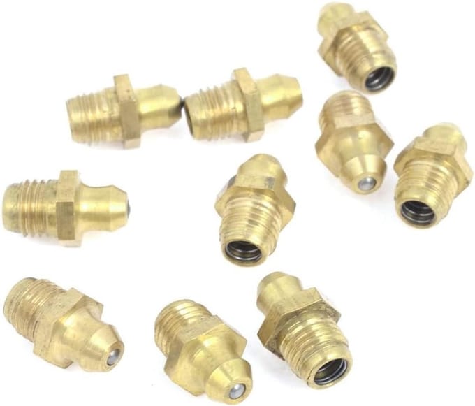 Vetnippels - Smeernippels - Machine Onderhoud - Recht Ontwerp - 8 mm Draad - Goudkleurig