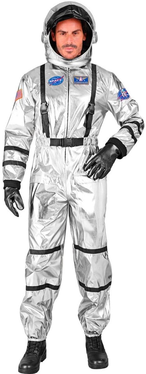 Astronauten kostuum zilver Remi heren