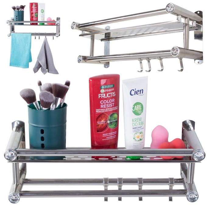 Stijlvolle Hangende Badkamerplank en Douche-Organizer