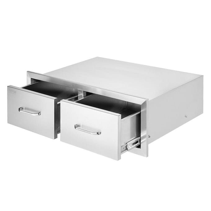 Vevor 75*25cm BBQ Lade Dubbele Horizontale Lades Duurzaam Met Opbergkast
