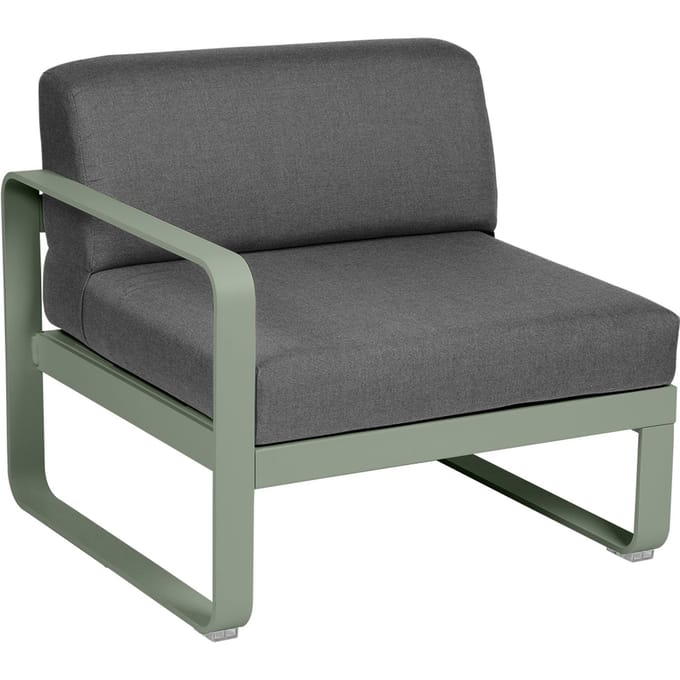 Fermob BELLEVIE Fauteuil Module links - 82 cactus mat - A3 grafietgrijs