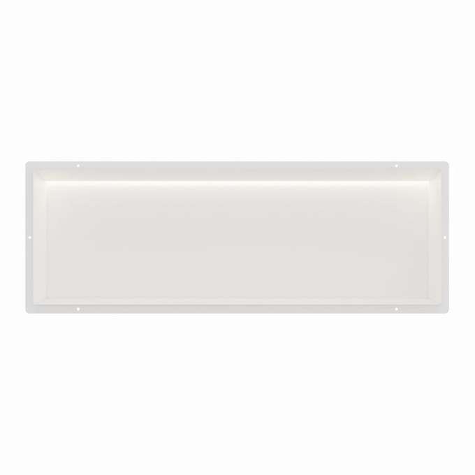 Mat wit RVS Inbouwnis 30x90x10cm met tegelflens en LED verlichting