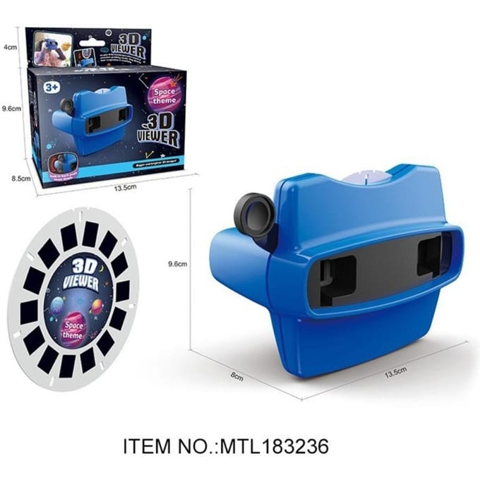 Nouveau View-Master 3D Machine de Visualisation Éducative 3D Licorne Mini Théâtre Jouets Lumineux Cadeau pour Enfants bleu