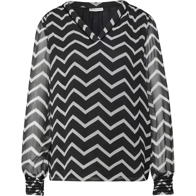 Tuniekblouse van chiffon met velours voor dames Cecil