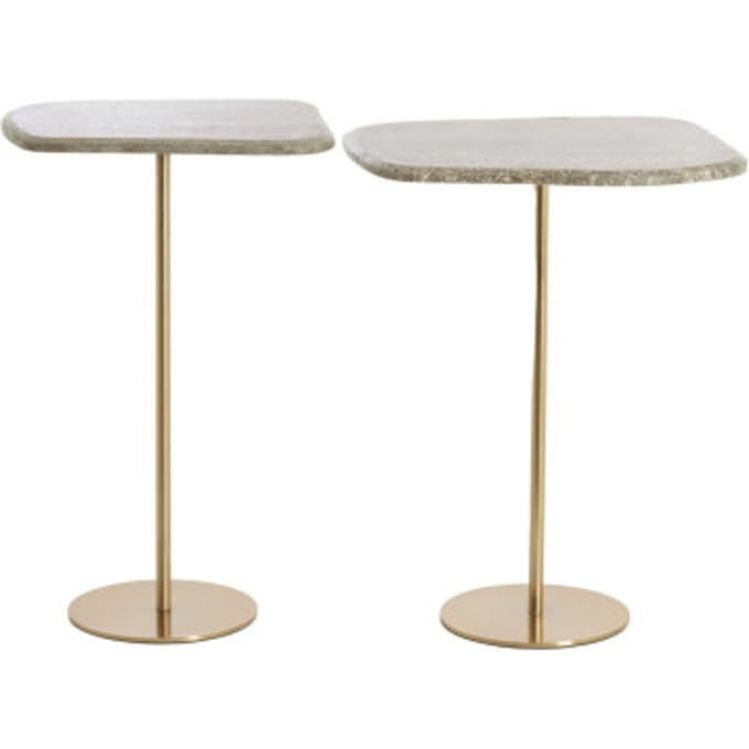 Light & Living - Bijzettafel GIA - Ø37.5x59.5 cm - Bruin - Set van 2