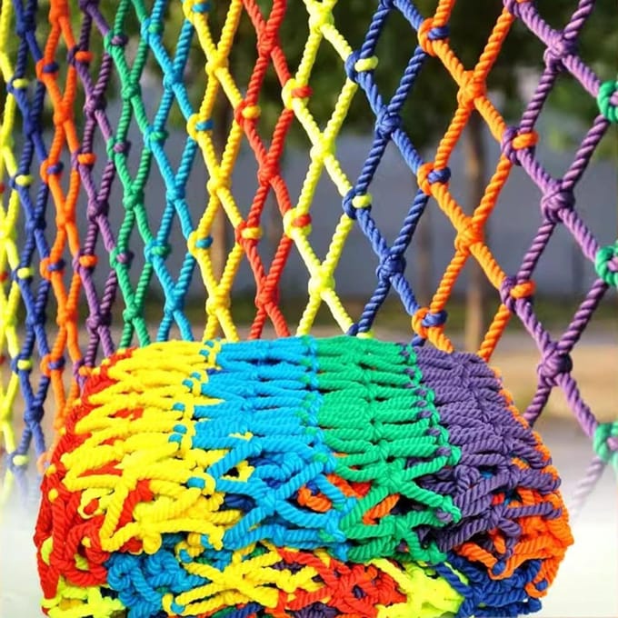 Veiligheidsnet Tuin - Valbeveiliging Balkon - Kinderen Spelen - Scheurvast Nylon - 5 cm Mesh - Multikleur