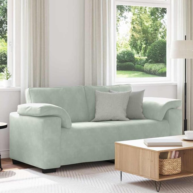 vidaXL - Loveseat - bank - 180x77x82 - cm - fluweel - lichtgrijs