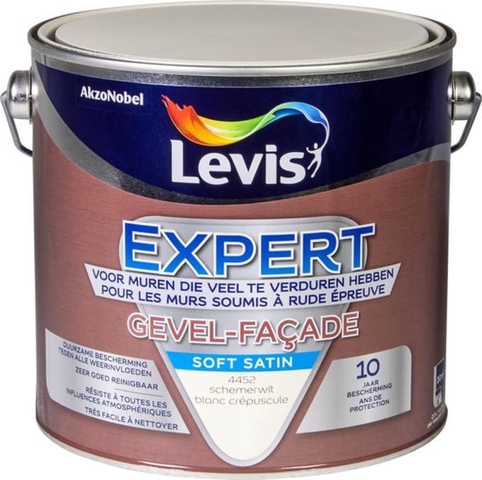 Uitverkoop - Levis Expert Gevelverf-Façade - Soft Satin - Schemerwit - 2.5L