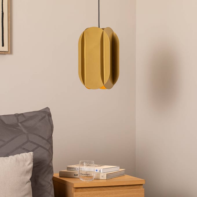 Opviq Hanglamp Corner, goudkleurig, hoogte 35 cm, metaal, E27