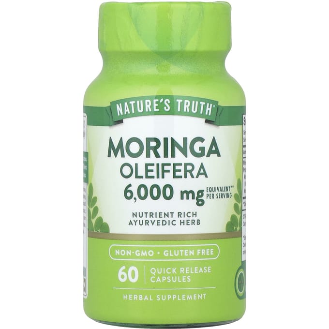Nature's Truth, Moringa Oleifera, 6 000 mg, 60 gélules à libération rapide (3 000 mg par capsule)