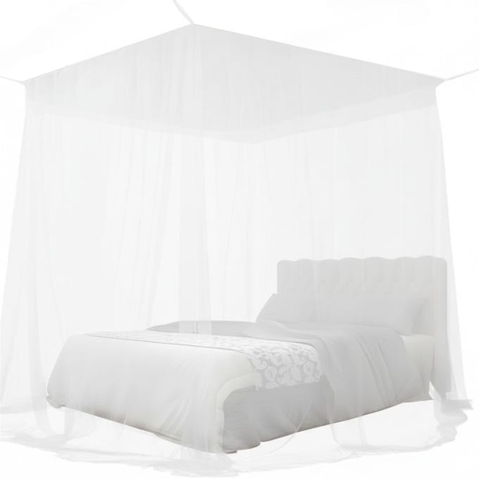 KAD® Klamboe - Klamboe 2 Persoons – Groot Muggennet voor Tweepersoonsbed - Wit - 200cm x 220cm x 210cm