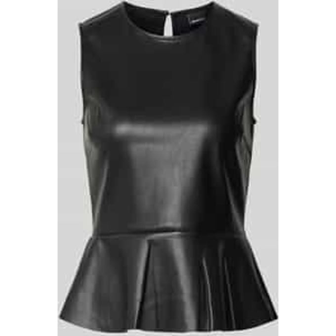 Top in leerlook en knoopsluiting aan de achterkant