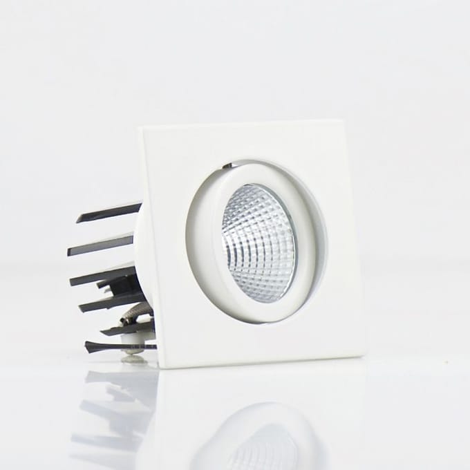 Spot LED carré blanc 3W 2700K blanc