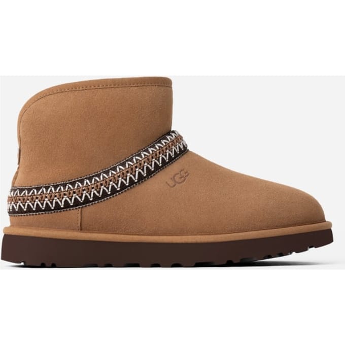 UGG Classic Mini Crescent Leren Enkellaarsjes