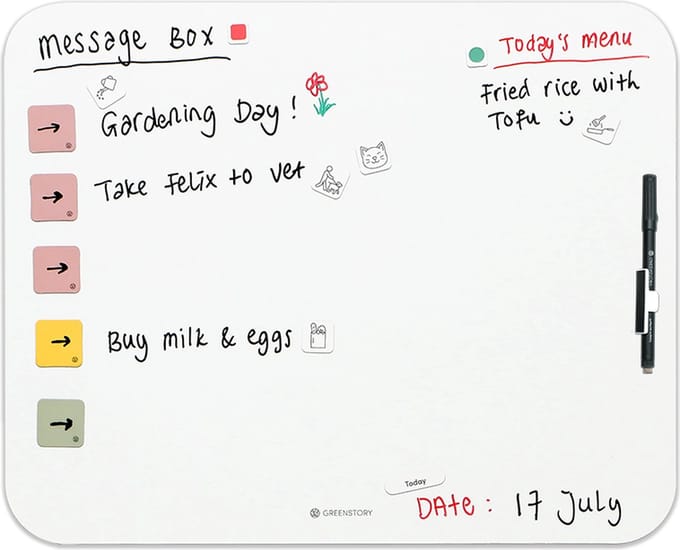 GreenStory - Blanco Board - Groot - Sticky Whiteboard