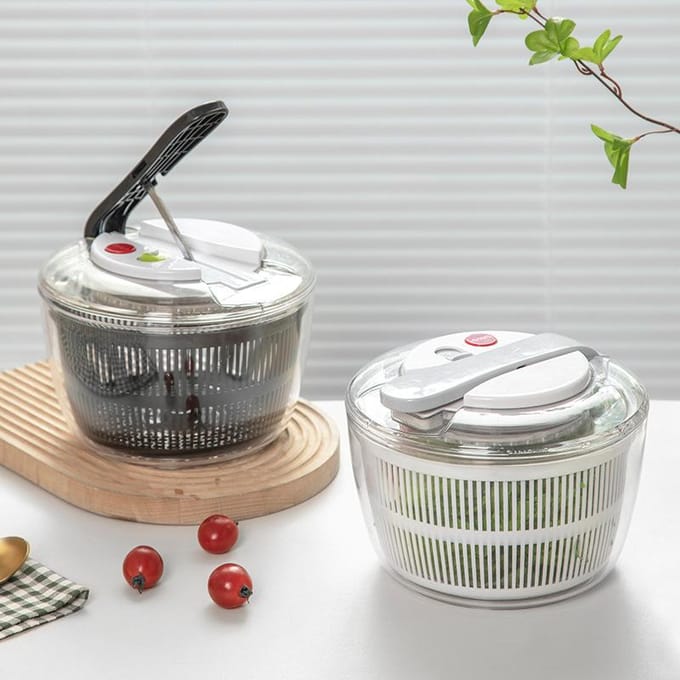 Grote Handmatige Salade Groente Fruit Wasmachine Spinner Sla Droger Dehydrator zwart