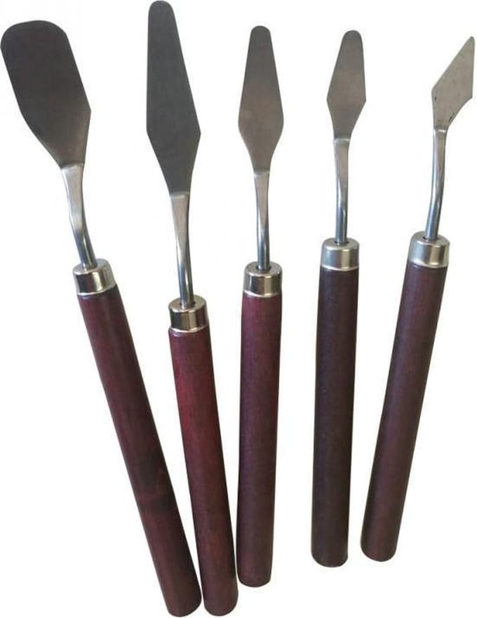 WiseGoods Olieverf Spatel Set - Paletmes - Spatel Verf Kunst - Plamuurmes - Schilderen - Art Tool - Flexibele Messen - Set van 5
