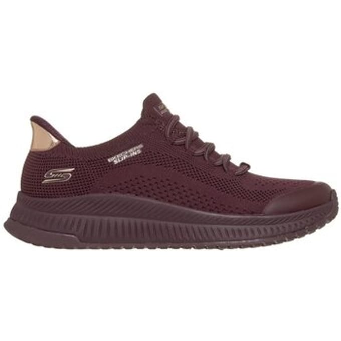 Skechers Dames BOBS Squad 4 Dire Step Slip Ins Sneakers Burgundy