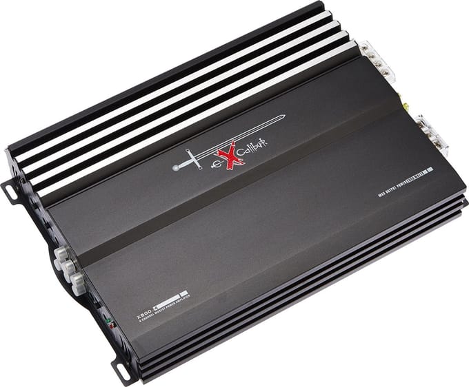 Excalibur X500.4 - Autoversterker - 4-Kanaals - 2000W Piek / 4 x 50W RMS - 4Ω - 150mV–8V Input - Instelbare Crossover - MOSFET Voedingsmodule