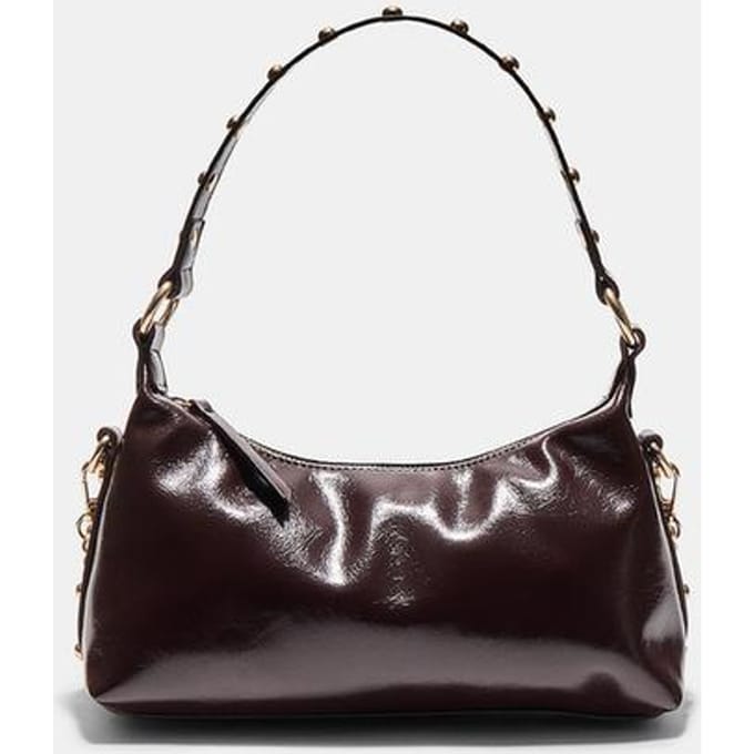 Stradivarius Halvemaanvormige schoudertas met studs  Bruin OS