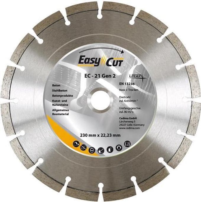 Dia. doorslijpschijf EC- 21 180x2,3x12x22,23mm Cedima