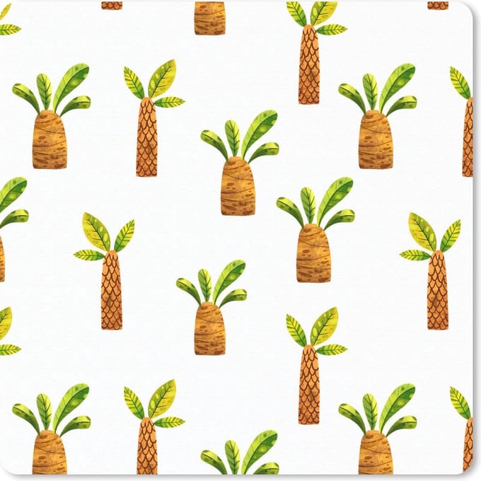 Muismat 20x20 cm - Mousepad Jungle - Design - Palmboom - Muismatten