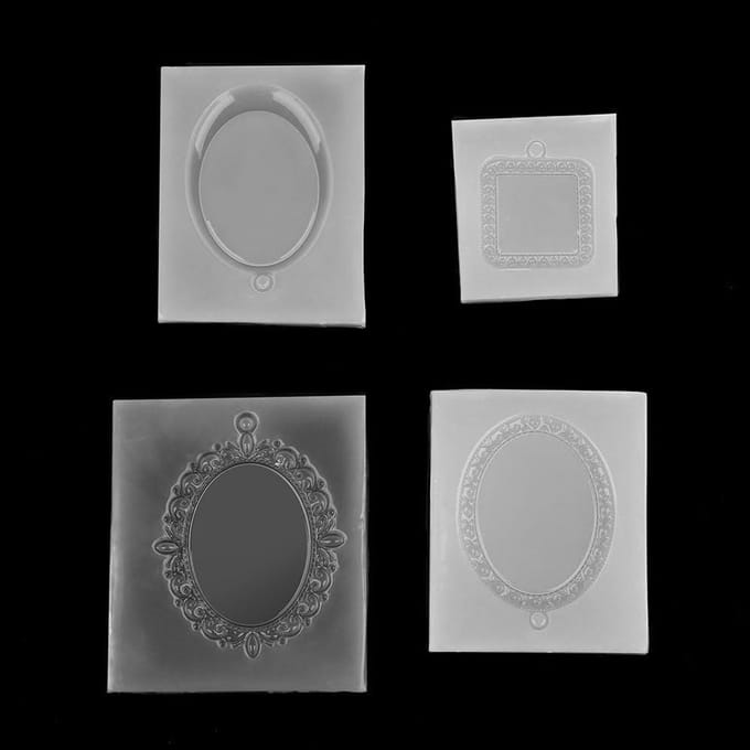 Set van 4 Ovalen en Vierkante Epoxyhars Mallen voor Handgemaakte Sieraden en DIY Projecten