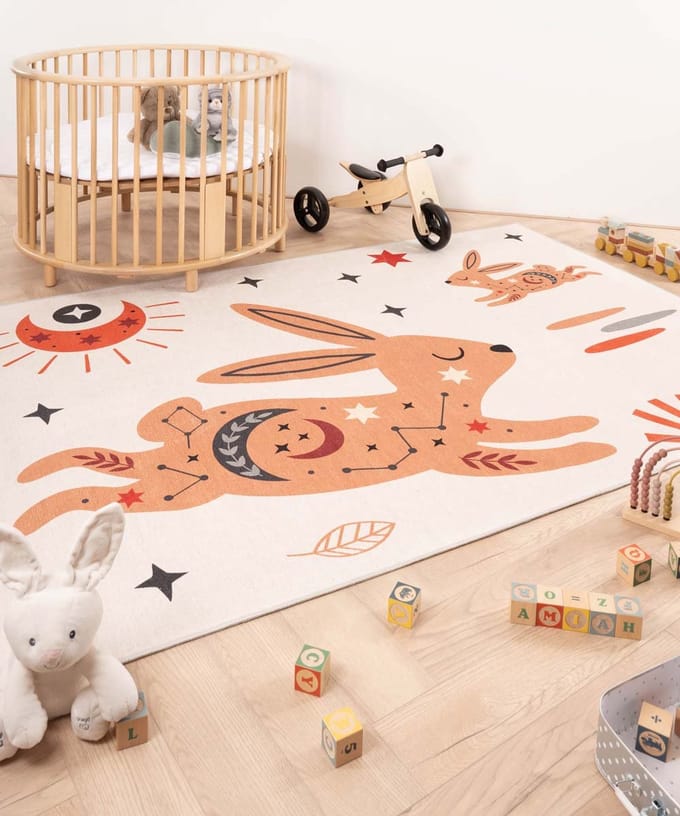 Kindervloerkleed konijn - Happy Dreams Multicolor 76x150