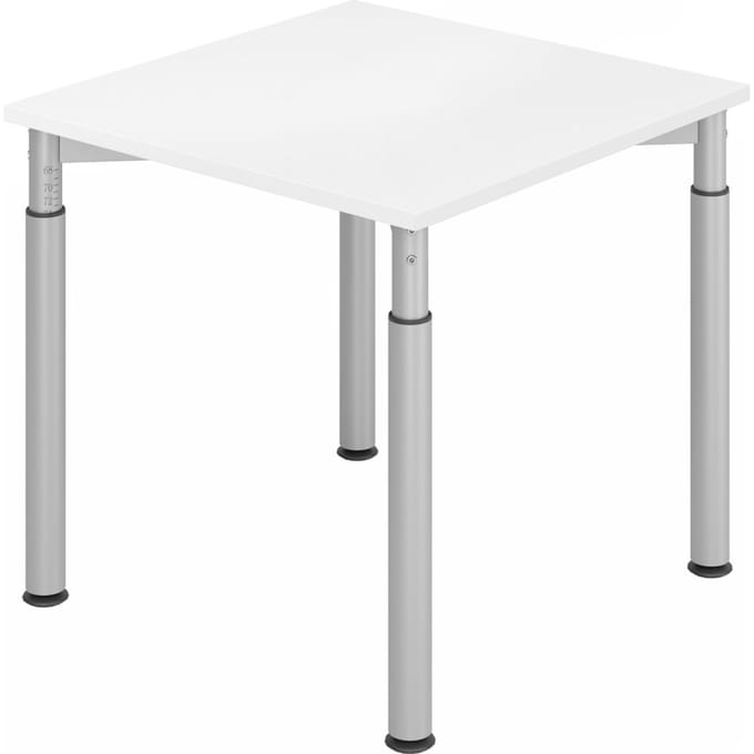 YAMA 8 S | Bureau - 80 x 80 Tafelhoogte I In hoogte verstelbaar Wit/Zilver