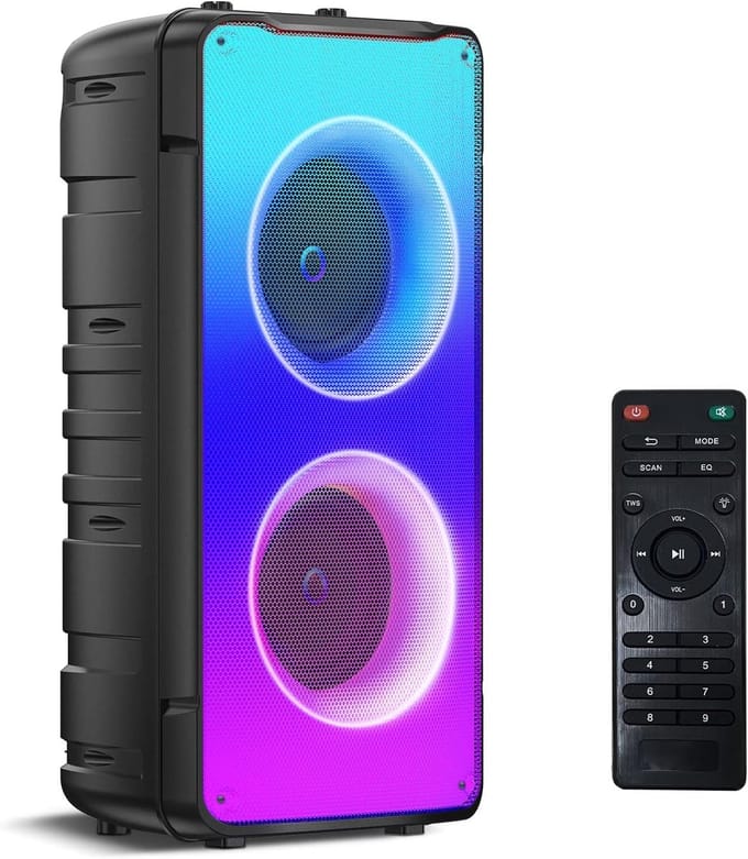 Draagbare Bluetooth Speaker met Krachtige Bas, Kleurrijke Verlichting en Lange Batterijduur