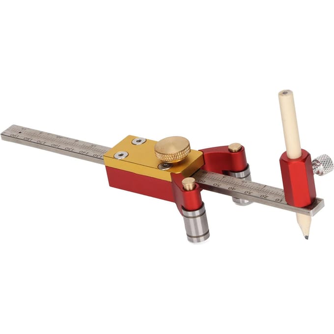 3 in 1 Krasliniaal Multifunctionele Parallelle Bogen Tekenmeter DIY Gereedschap Metrisch Imperiaal gray