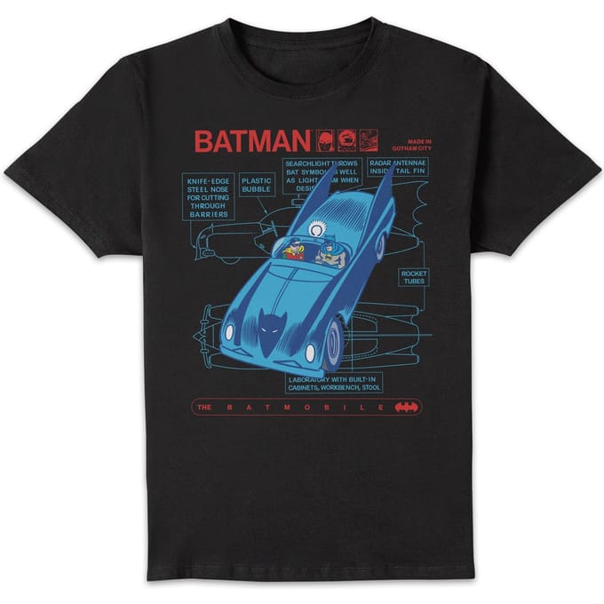 DC Comics Batman Batmobile Unisex T-Shirt - Black - M