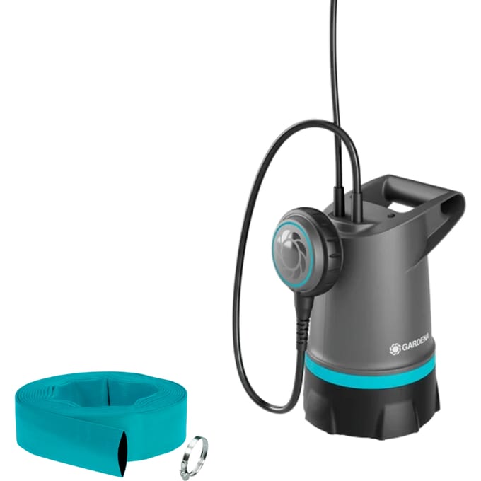 GARDENA Dompelpomp Helderwater 20000 Basic – 20.000 liter/uur – 0,9 bar met platte slang