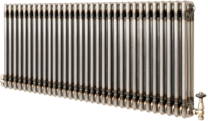 Kolomradiator - 3-kolom 600x1460 mm - ruw metaal - incl. kraan