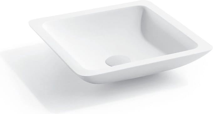 Mawialux opzet waskom - Solid surface - 42,5x42,5 cm - Mat wit - Bren