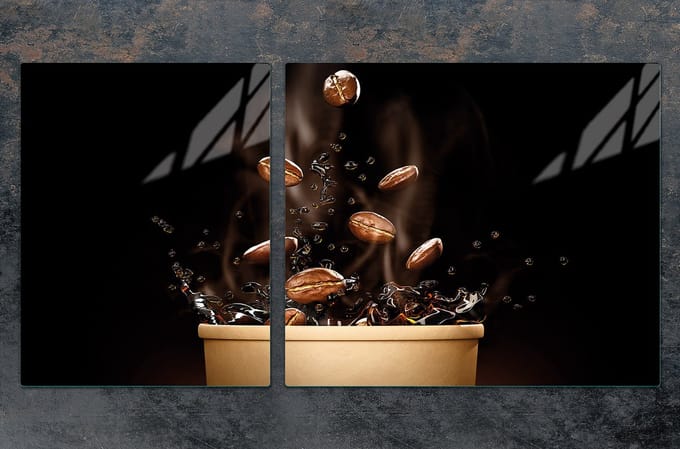 TMK ArtDeko - Snijplank van gehard glas - 100x52 cm - Koffieontwerp