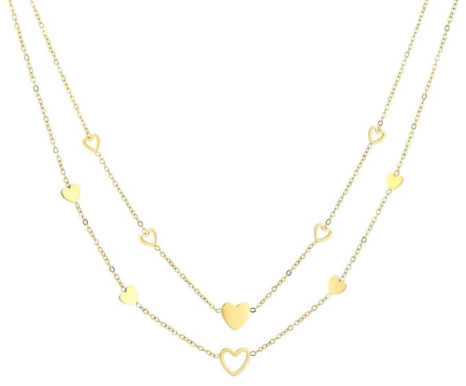 Bijoutheek 2 Colliers Forever Connected Harten Goud