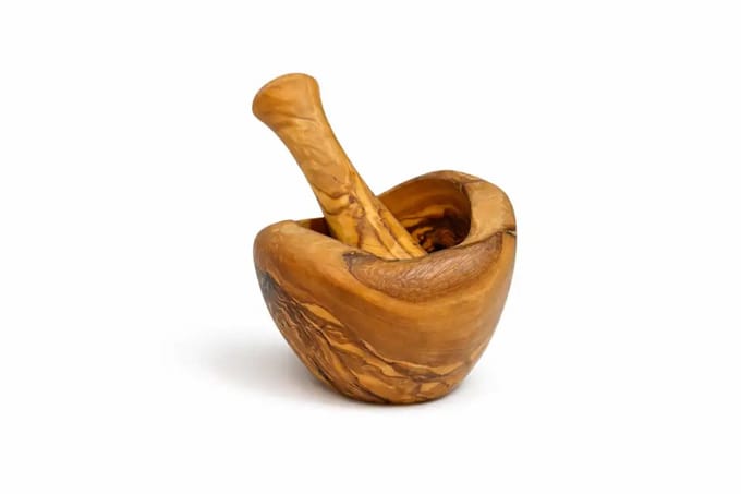 Vijzel met stamper, rustieke vorm - div. afmetingen - 8cm