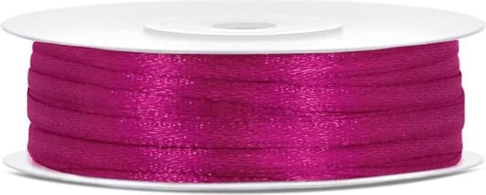 PartyDeco - Satijn lint fuchsia 3mm/rol 50m