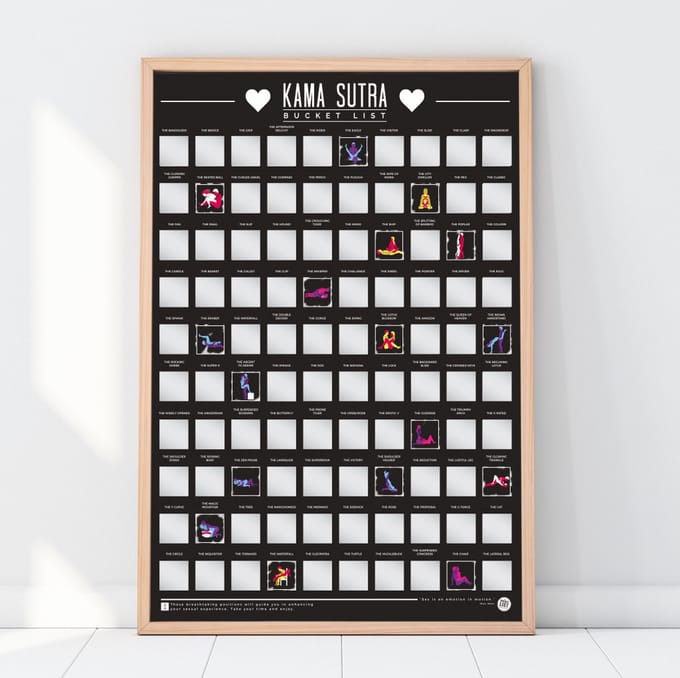 Gift Republic Bucketlist Scratch Poster - 100 Kamasutra Positions