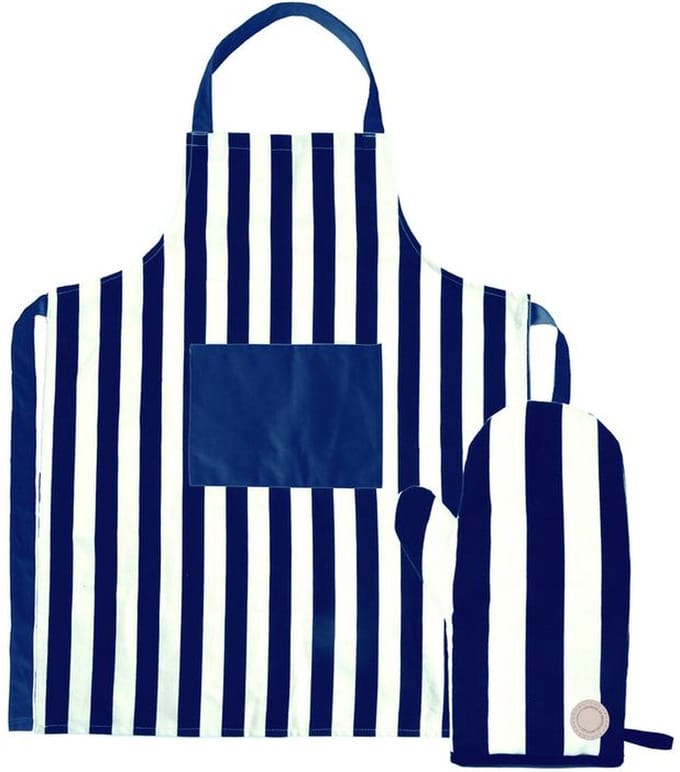 Sagaform Aron schort & bbq handschoenen set Blauw/beige
