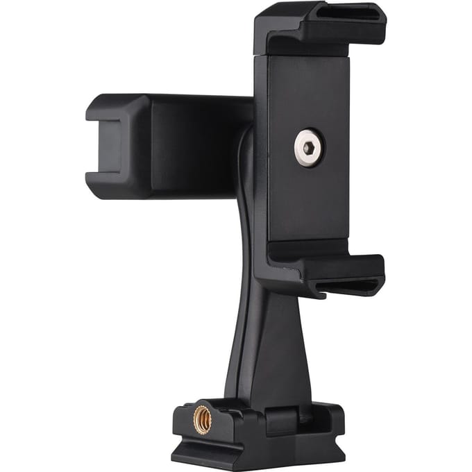 Andoer AD-04 Universele Telefoon Statief Mount met Dubbele Telefoonhouders Verticale Horizontale Telefoonklem 4 zwart