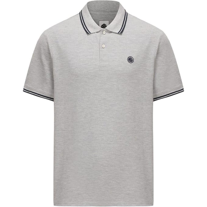 Pretty Green Heren Barton Korte Mouwen Polo Shirt (Grijs Marl)